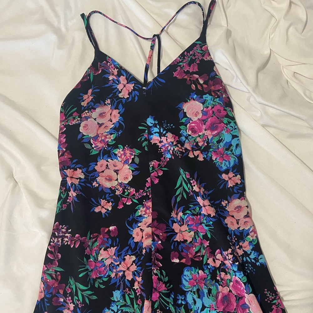 Short Floral Spaghetti Strap Dress